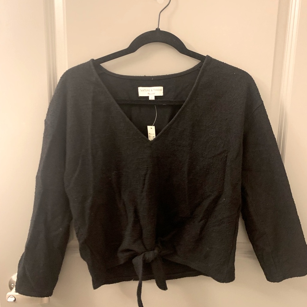 Madewell Texture & Thread Black Top NWT